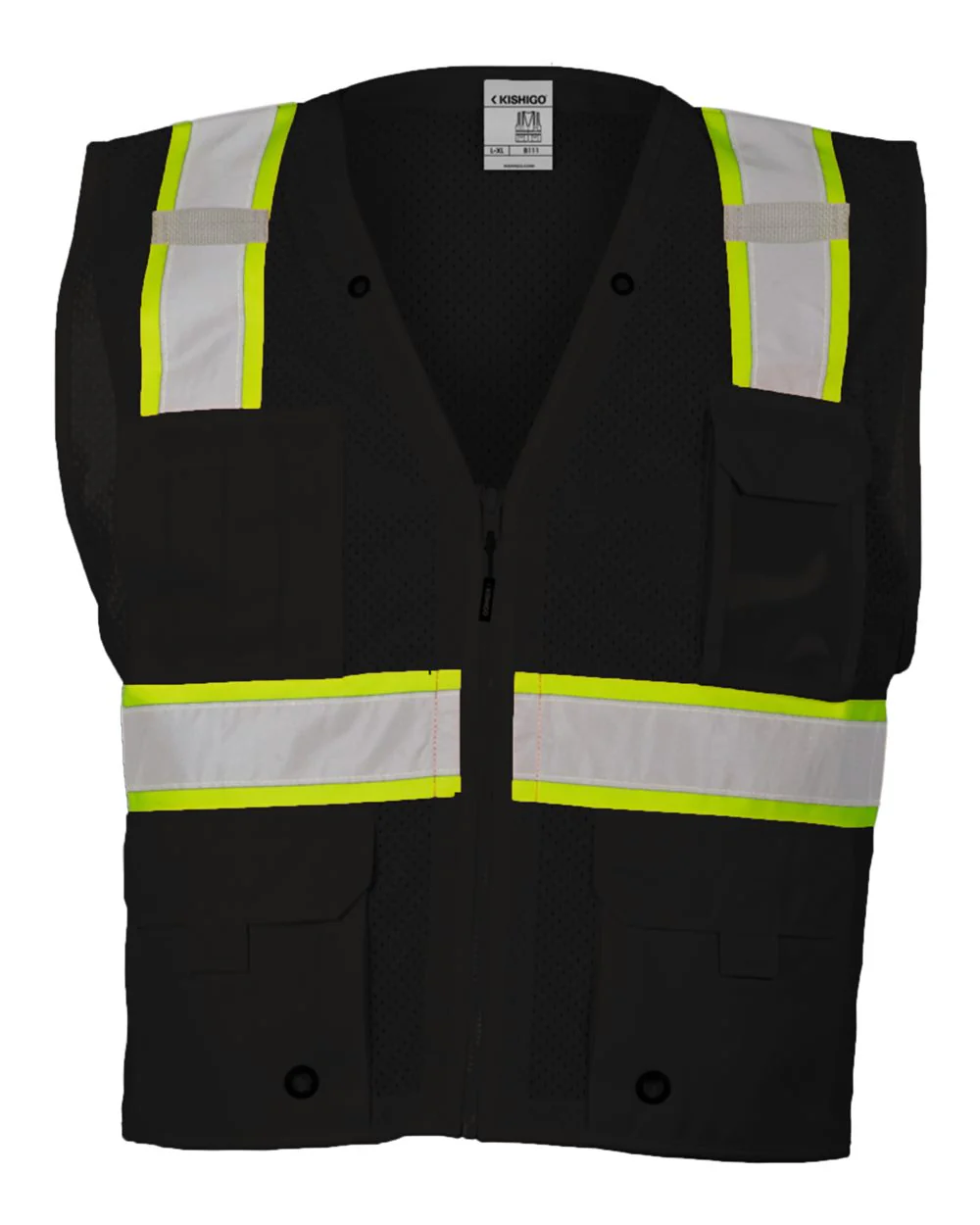 Kishigo-B100-111-EV Series® Enhanced Visibility Multi-Pocket Mesh Vest - Image 2