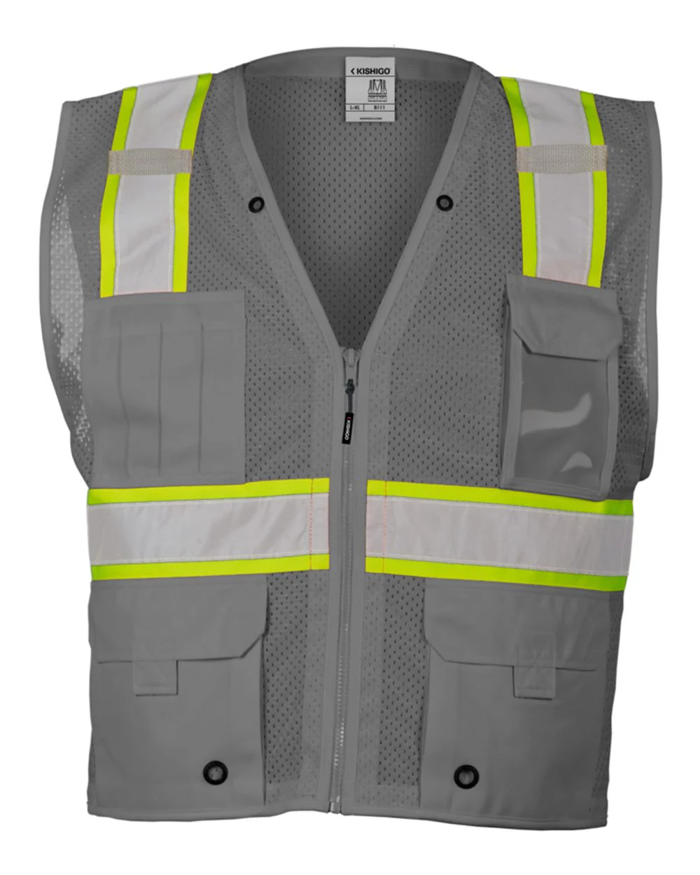 Kishigo-B100-111-EV Series® Enhanced Visibility Multi-Pocket Mesh Vest - Image 7