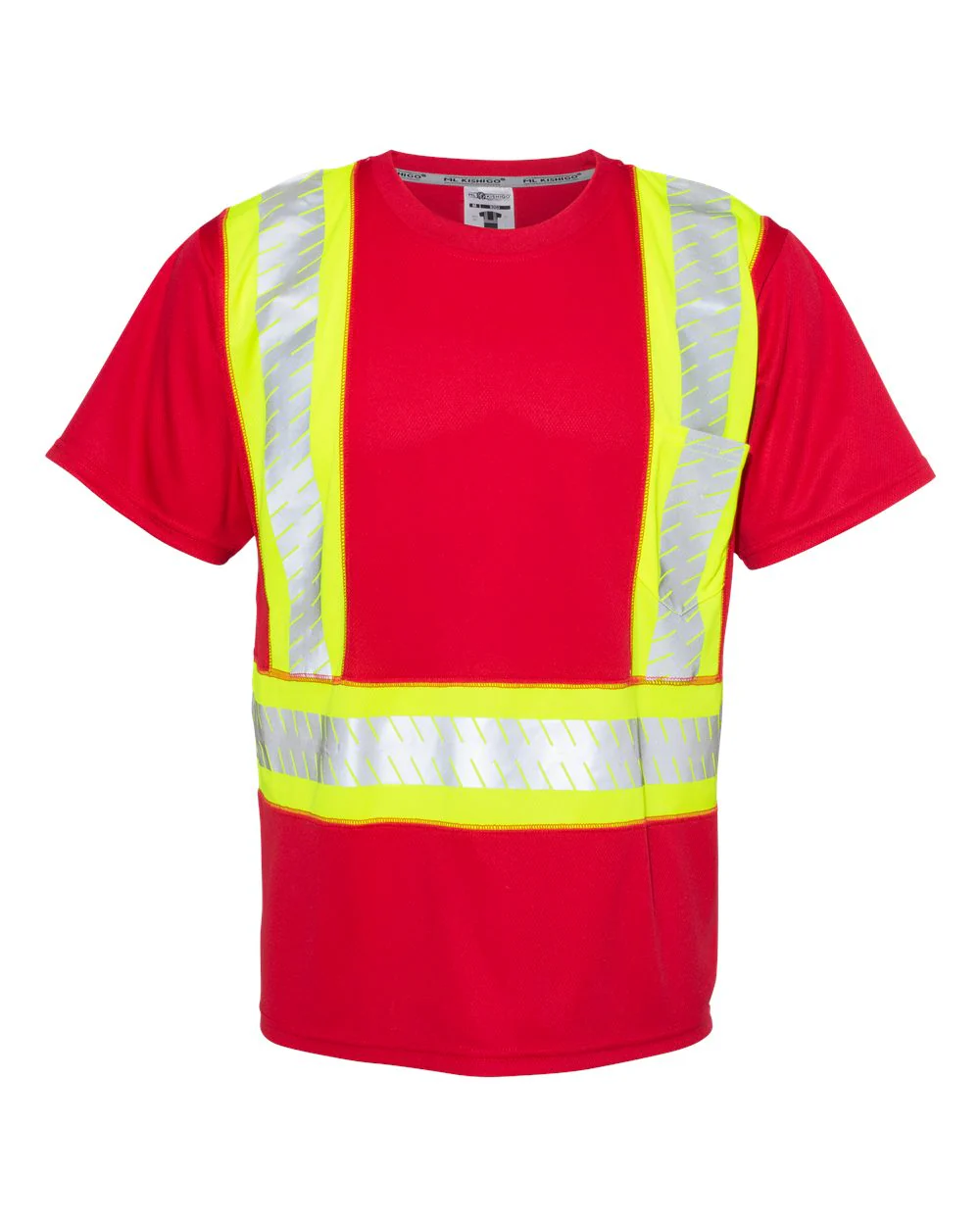 Kishigo-B200-204-EV Series® Enhanced Visibility Contrast Pocket T-Shirt - Image 8