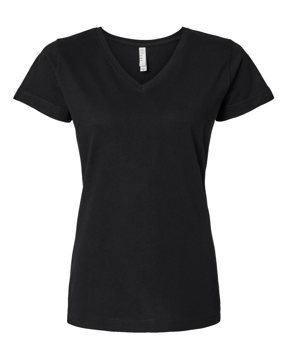 LAT-3507-Women's Fine Jersey V-Neck Tee - Image 2