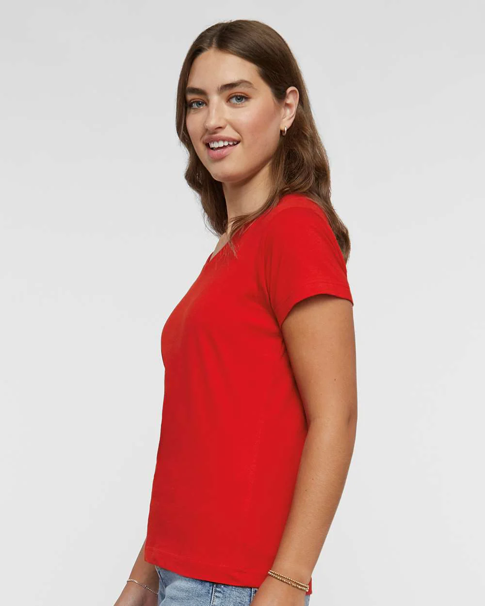 LAT-3507-Women's Fine Jersey V-Neck Tee - Image 24