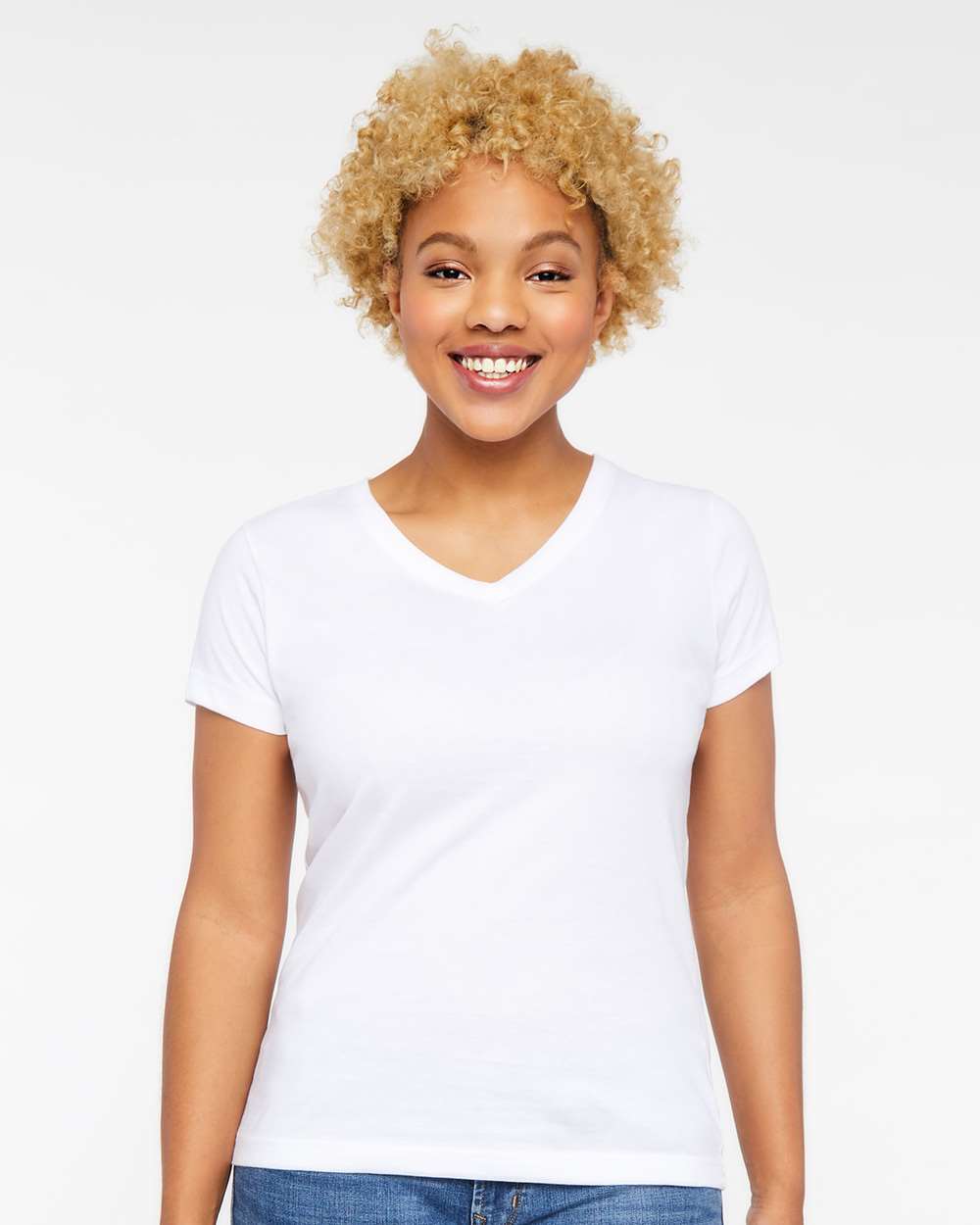 LAT-3507-Women's Fine Jersey V-Neck Tee - Image 29