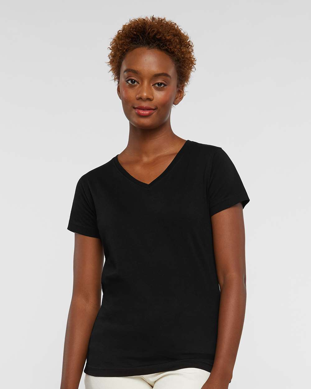 LAT-3507-Women's Fine Jersey V-Neck Tee - Image 5
