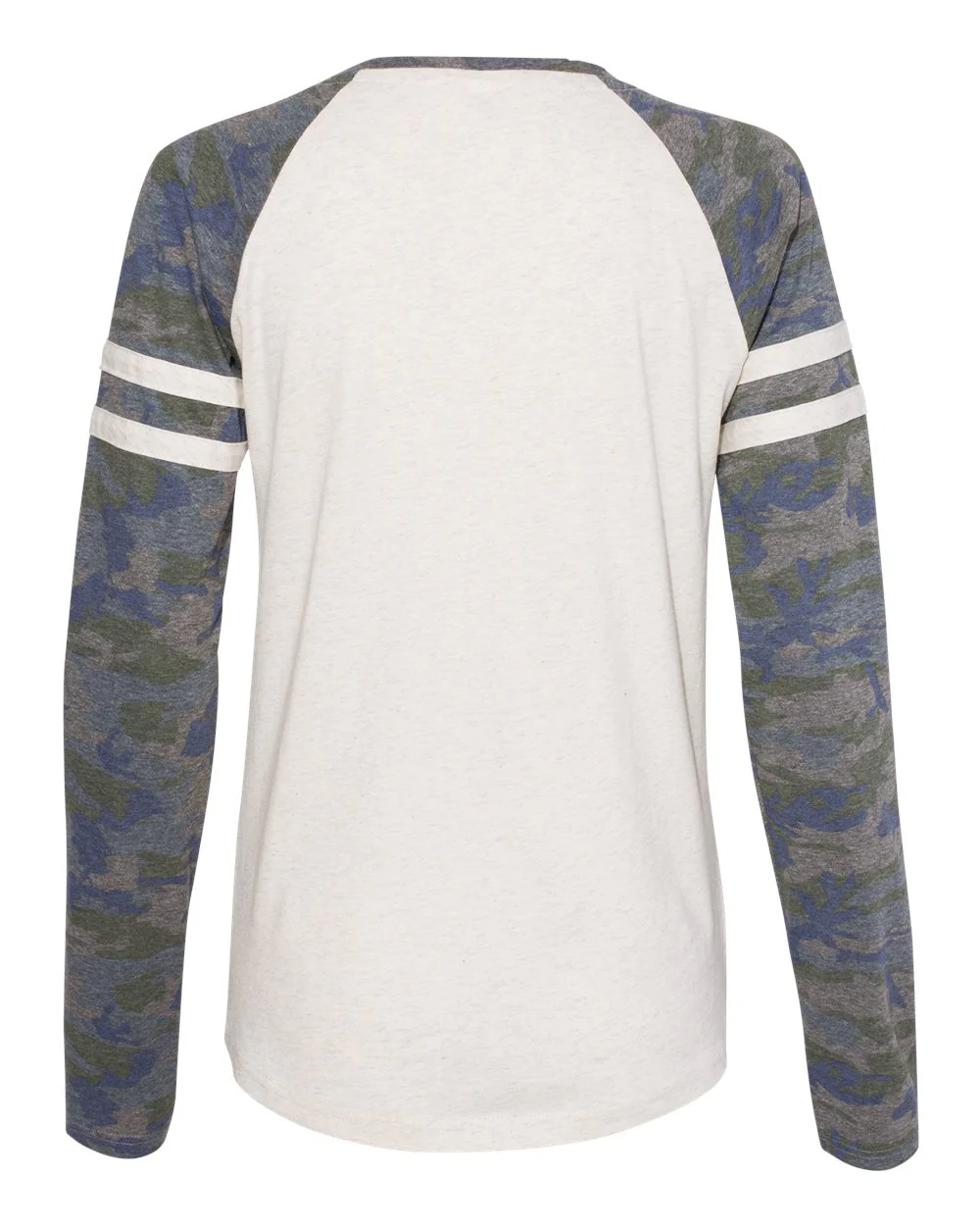 LAT-3534-Women's Fine Jersey Mash Up Long Sleeve T-Shirt - Image 3