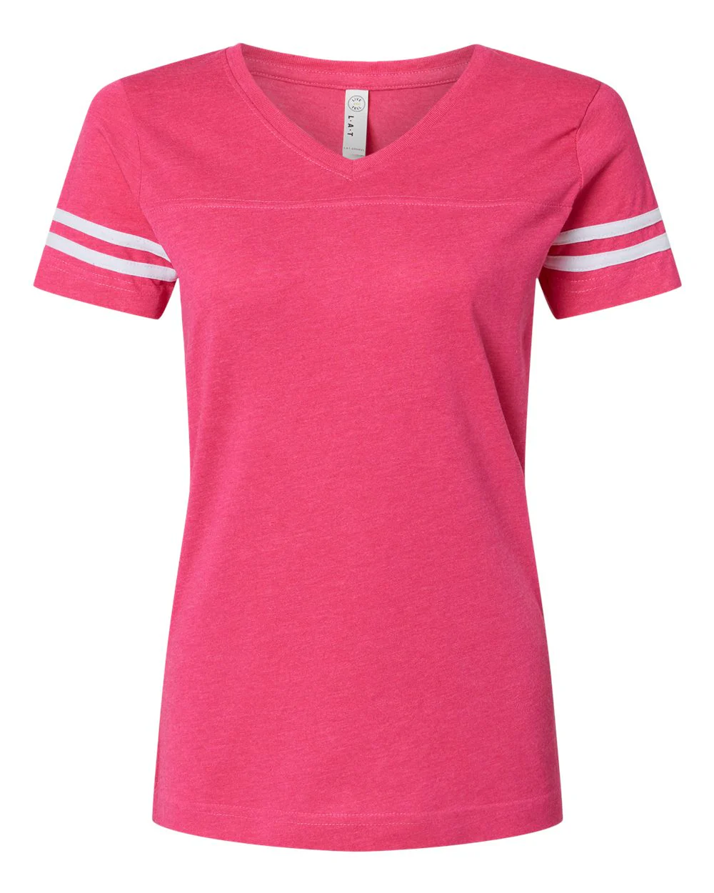 LAT-3537-Women's Football V-Neck Fine Jersey Tee - Image 20