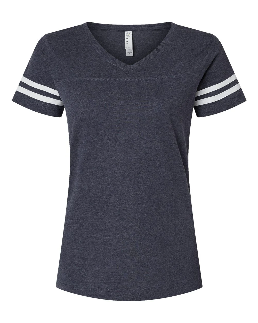 LAT-3537-Women's Football V-Neck Fine Jersey Tee - Image 26