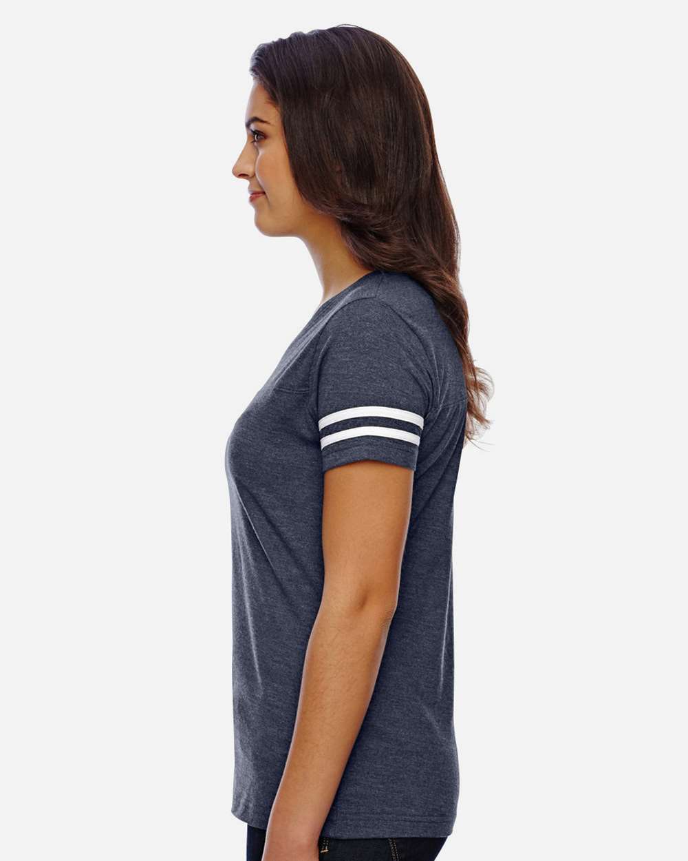 LAT-3537-Women's Football V-Neck Fine Jersey Tee - Image 30