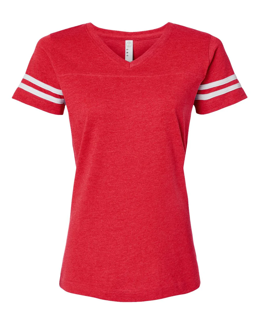 LAT-3537-Women's Football V-Neck Fine Jersey Tee - Image 32