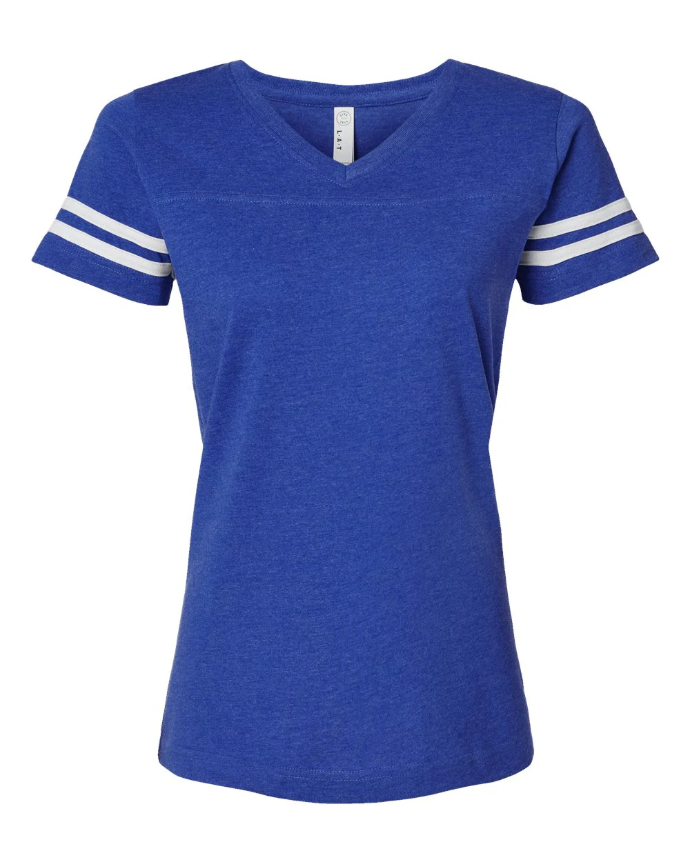 LAT-3537-Women's Football V-Neck Fine Jersey Tee - Image 38