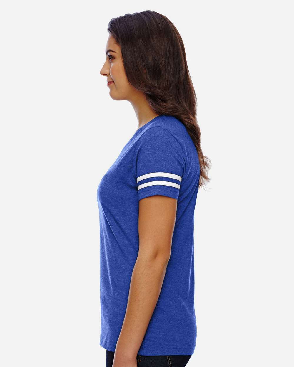 LAT-3537-Women's Football V-Neck Fine Jersey Tee - Image 42