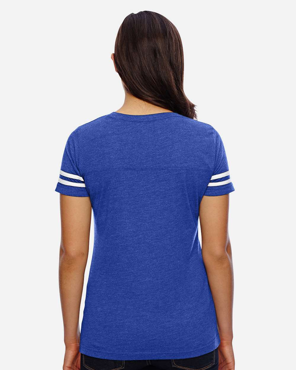 LAT-3537-Women's Football V-Neck Fine Jersey Tee - Image 43