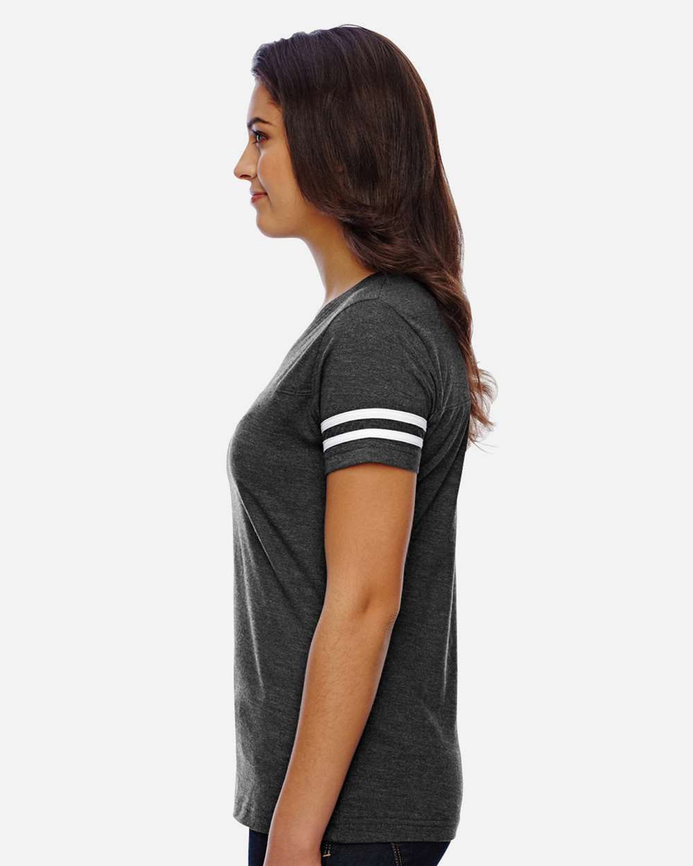 LAT-3537-Women's Football V-Neck Fine Jersey Tee - Image 48
