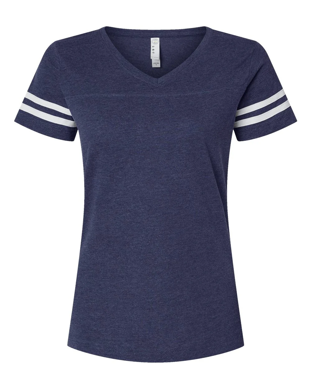 LAT-3537-Women's Football V-Neck Fine Jersey Tee - Image 50