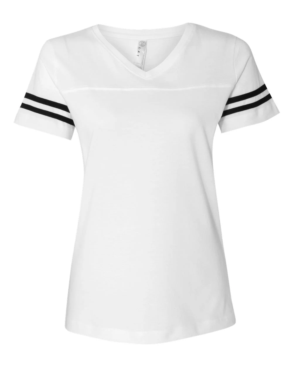 LAT-3537-Women's Football V-Neck Fine Jersey Tee - Image 54
