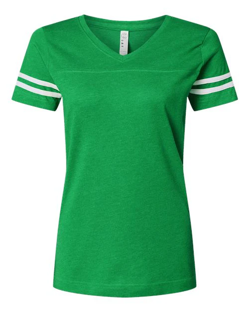 LAT-3537-Women's Football V-Neck Fine Jersey Tee - Image 60