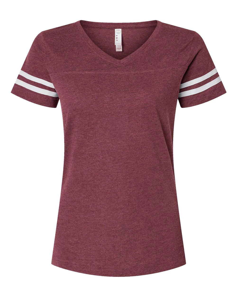 LAT-3537-Women's Football V-Neck Fine Jersey Tee - Image 8