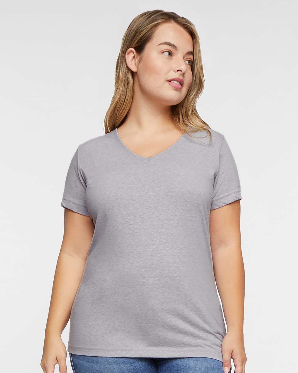 LAT-3591-Women's Harborside Mélange V-Neck Tee - Image 8