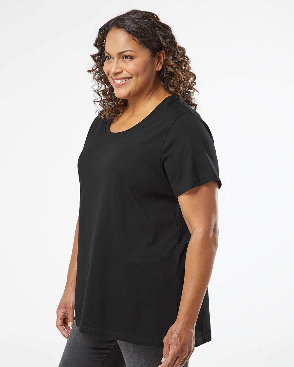 LAT-3816-Curvy Collection Women's Fine Jersey Tee - Image 6