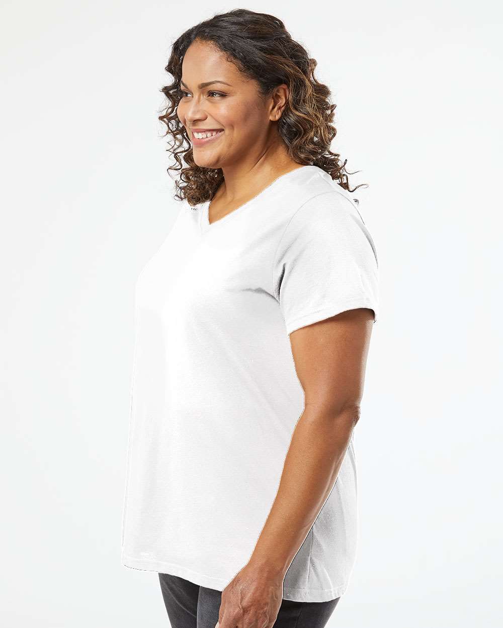 LAT-3817-Curvy Collection Women's Fine Jersey V-Neck Tee - Image 12