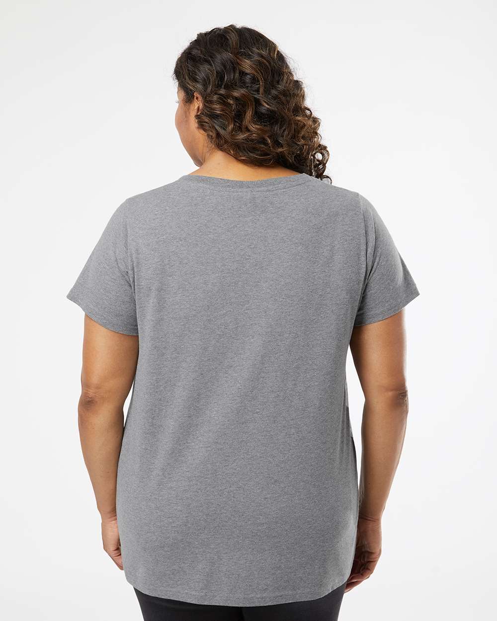 LAT-3817-Curvy Collection Women's Fine Jersey V-Neck Tee - Image 19