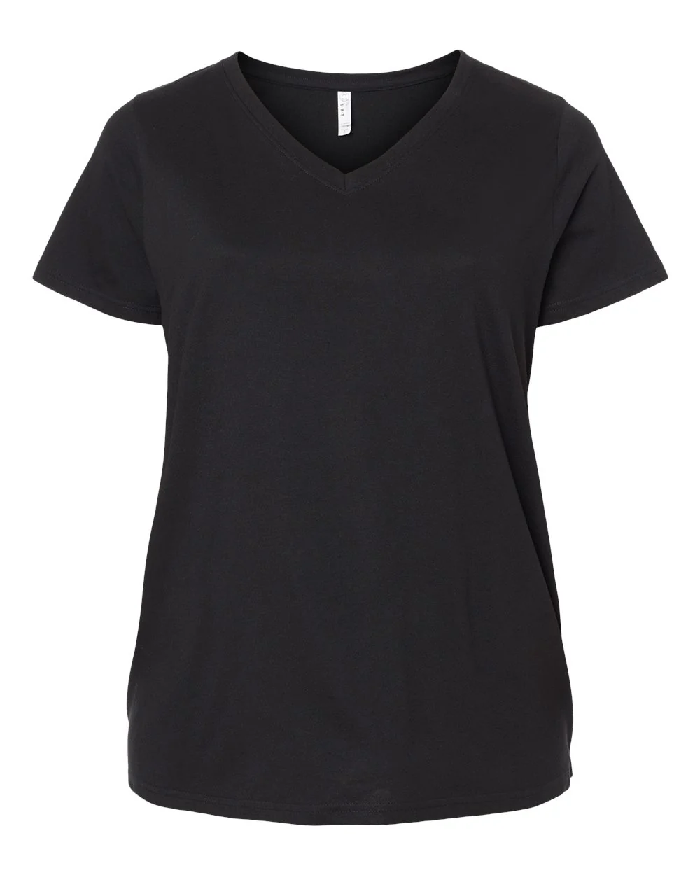 LAT-3817-Curvy Collection Women's Fine Jersey V-Neck Tee - Image 2
