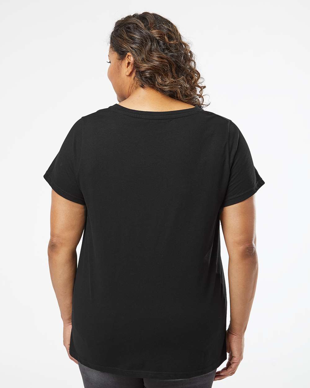 LAT-3817-Curvy Collection Women's Fine Jersey V-Neck Tee - Image 7