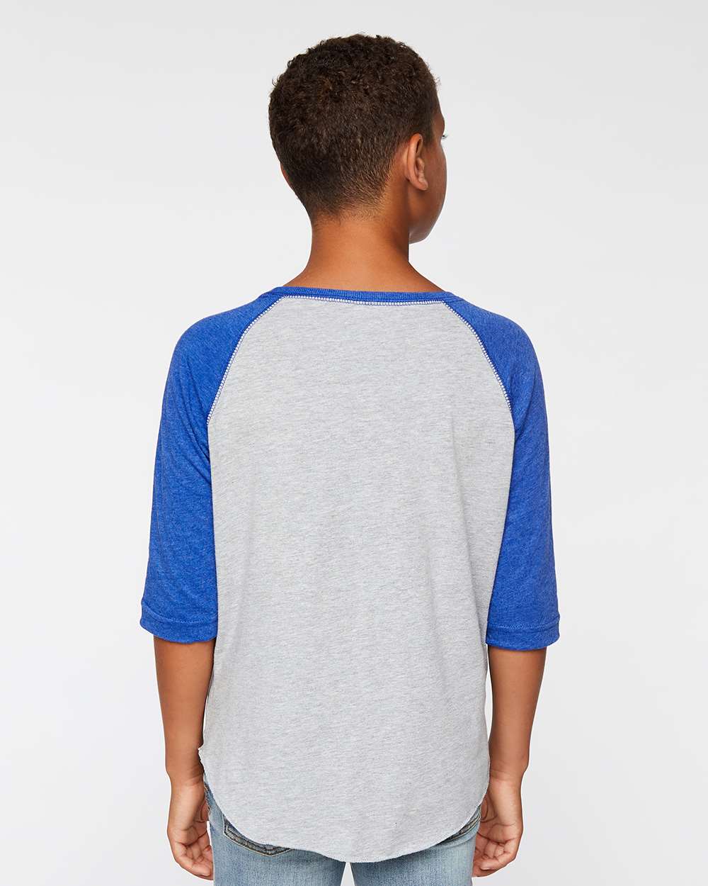 LAT-6130-Youth Baseball Fine Jersey Three-Quarter Sleeve Tee - Image 10