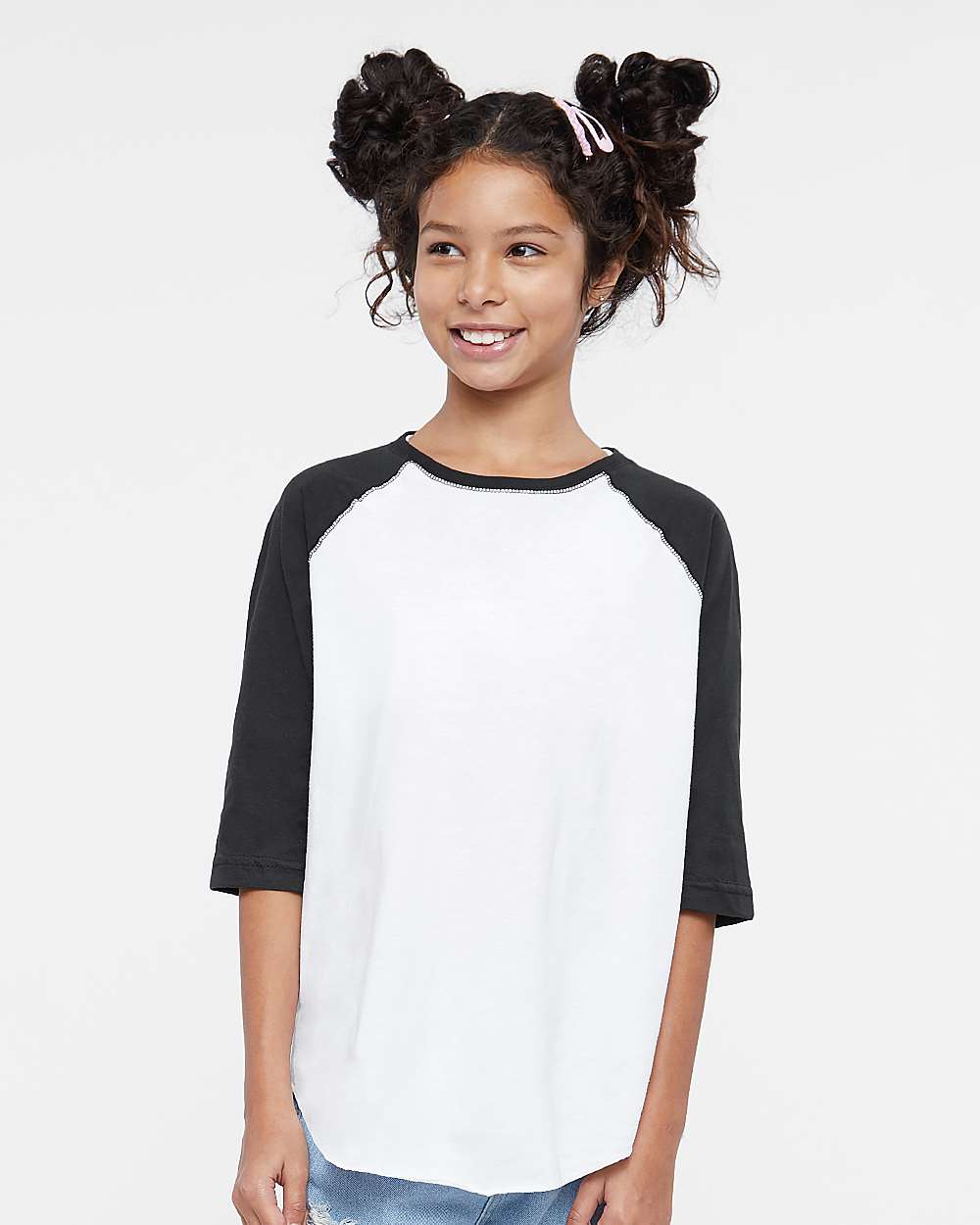 LAT-6130-Youth Baseball Fine Jersey Three-Quarter Sleeve Tee - Image 14