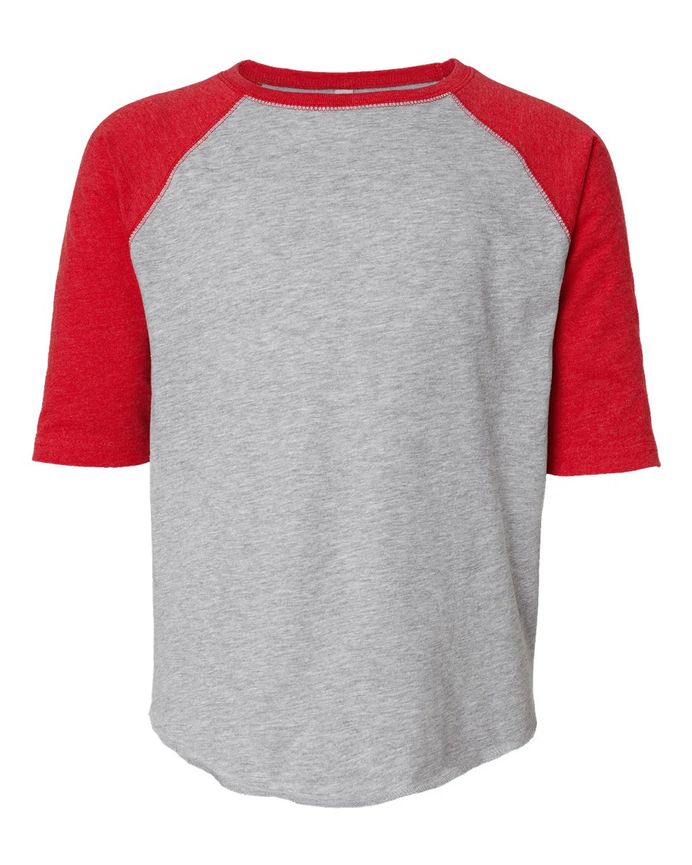 LAT-6130-Youth Baseball Fine Jersey Three-Quarter Sleeve Tee - Image 2