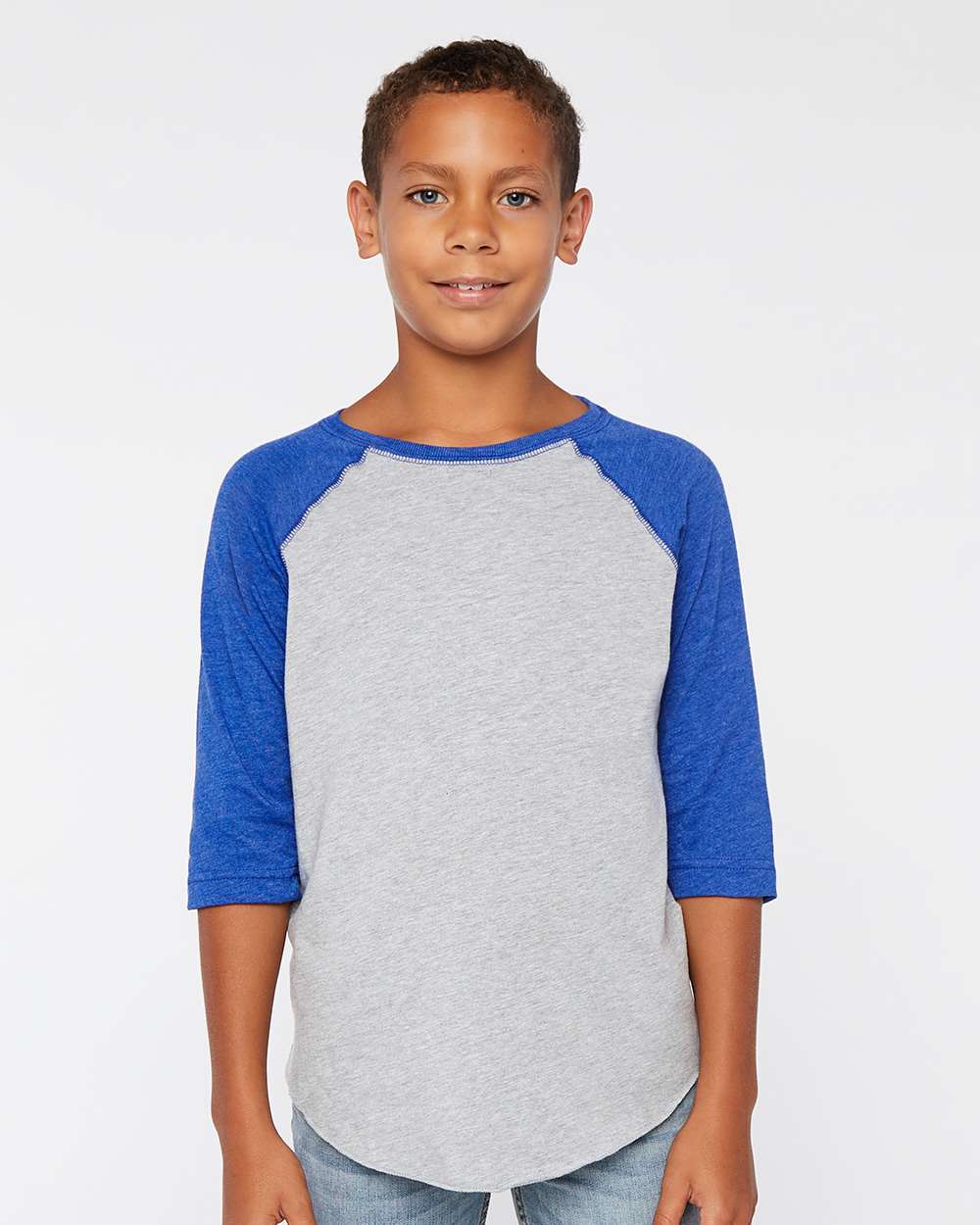 LAT-6130-Youth Baseball Fine Jersey Three-Quarter Sleeve Tee - Image 8