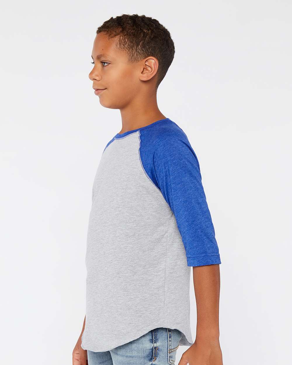 LAT-6130-Youth Baseball Fine Jersey Three-Quarter Sleeve Tee - Image 9