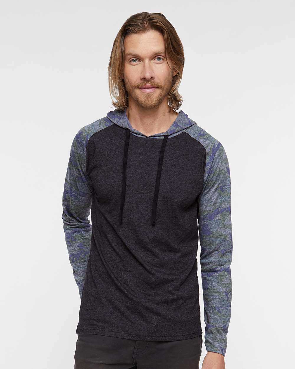 LAT-6917-Fine Jersey Hooded Long Sleeve Raglan T-Shirt - Image 14