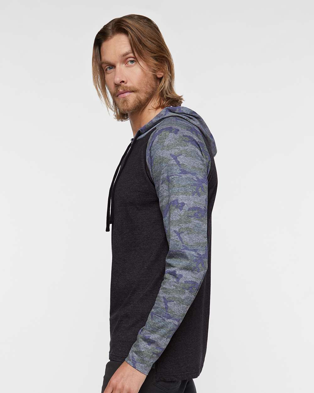 LAT-6917-Fine Jersey Hooded Long Sleeve Raglan T-Shirt - Image 15