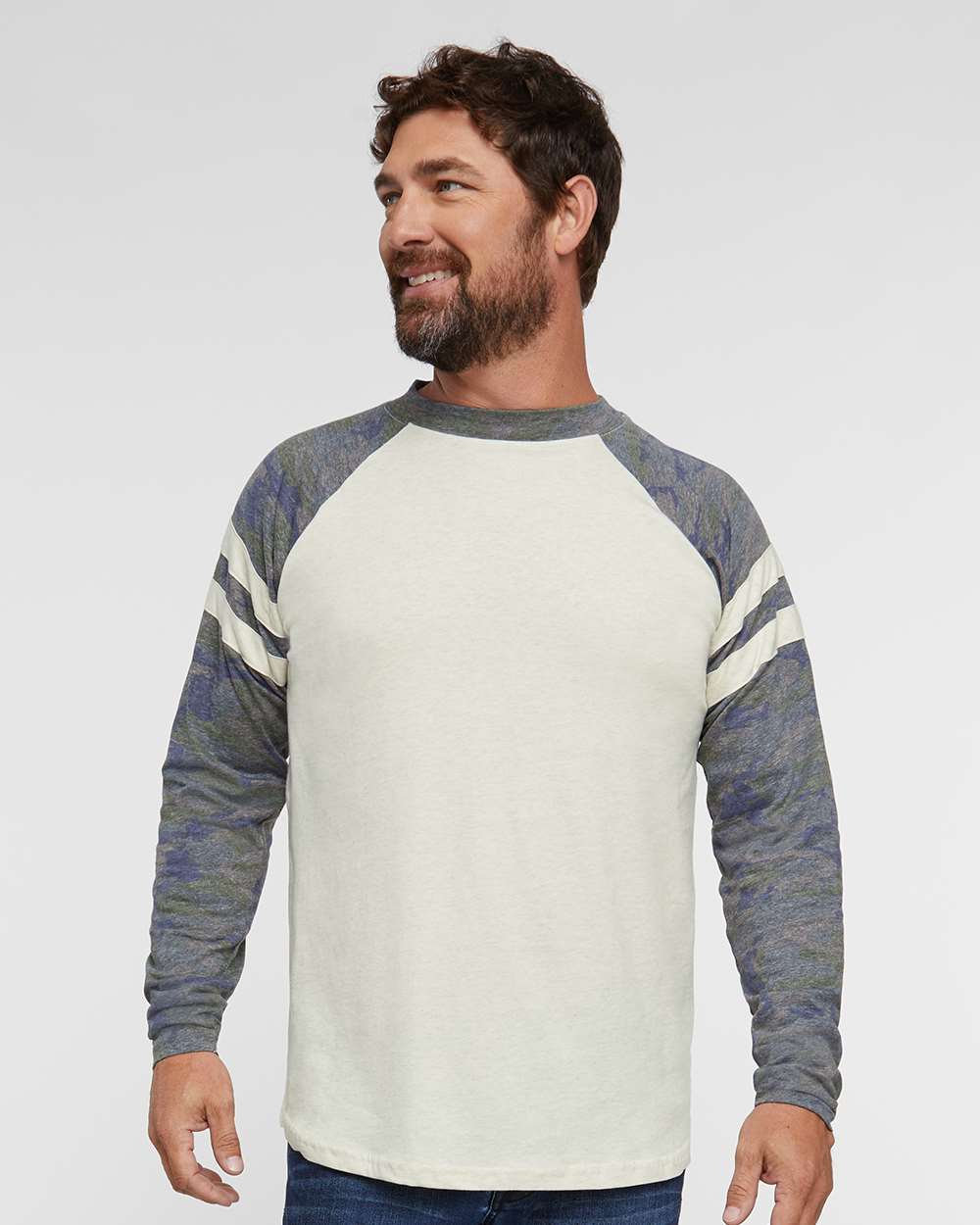 LAT-6934-Fine Jersey Mash Up Long Sleeve Tee - Image 5