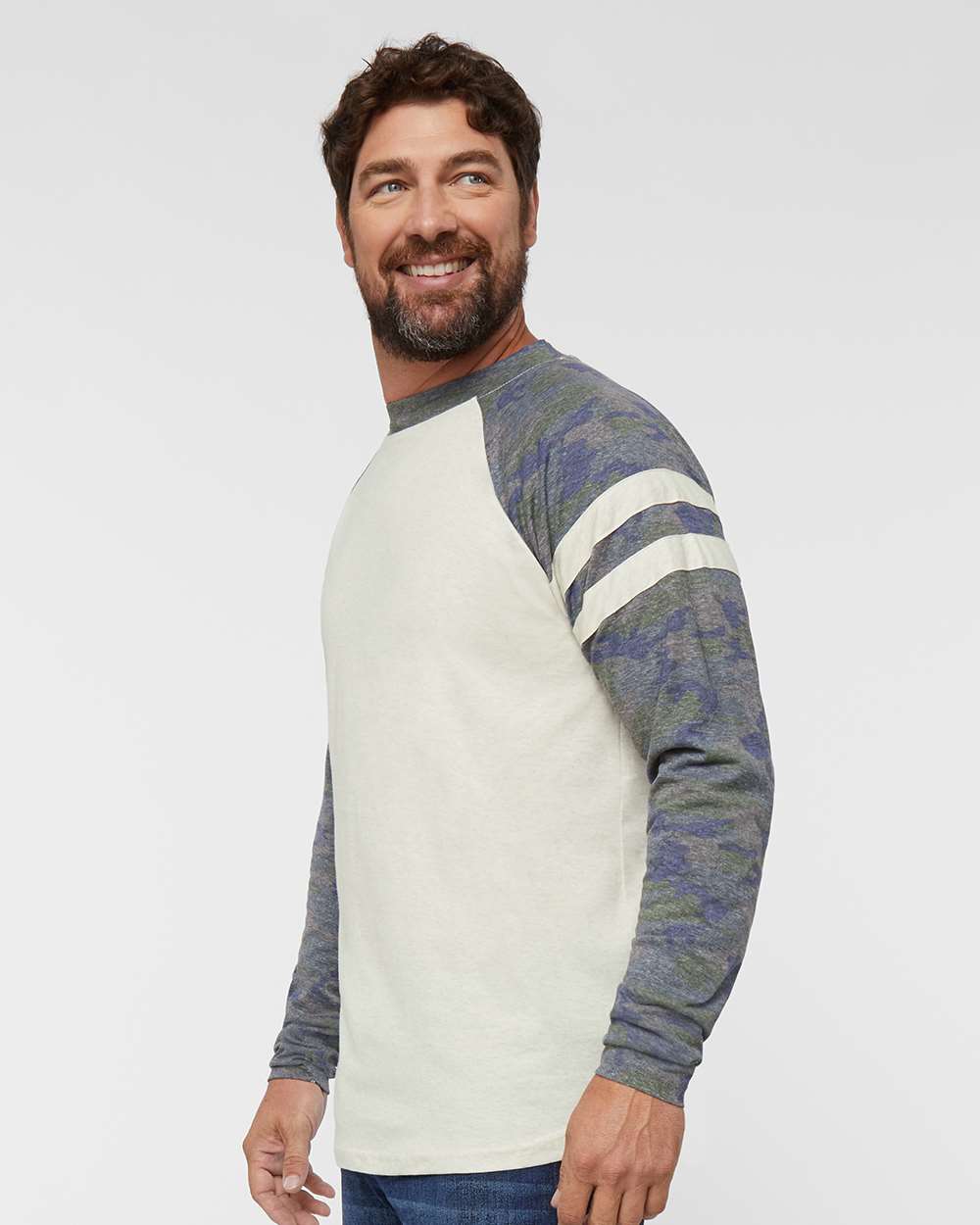 LAT-6934-Fine Jersey Mash Up Long Sleeve Tee - Image 6
