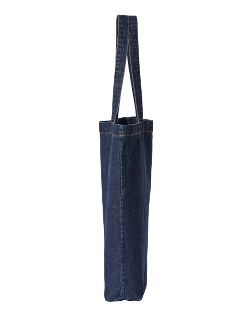 Liberty Bags-7761A-Cotton Denim Gusseted Tote Bag - Image 6