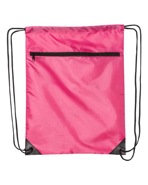 Liberty Bags-8888-Zippered Drawstring Backpack - Image 3