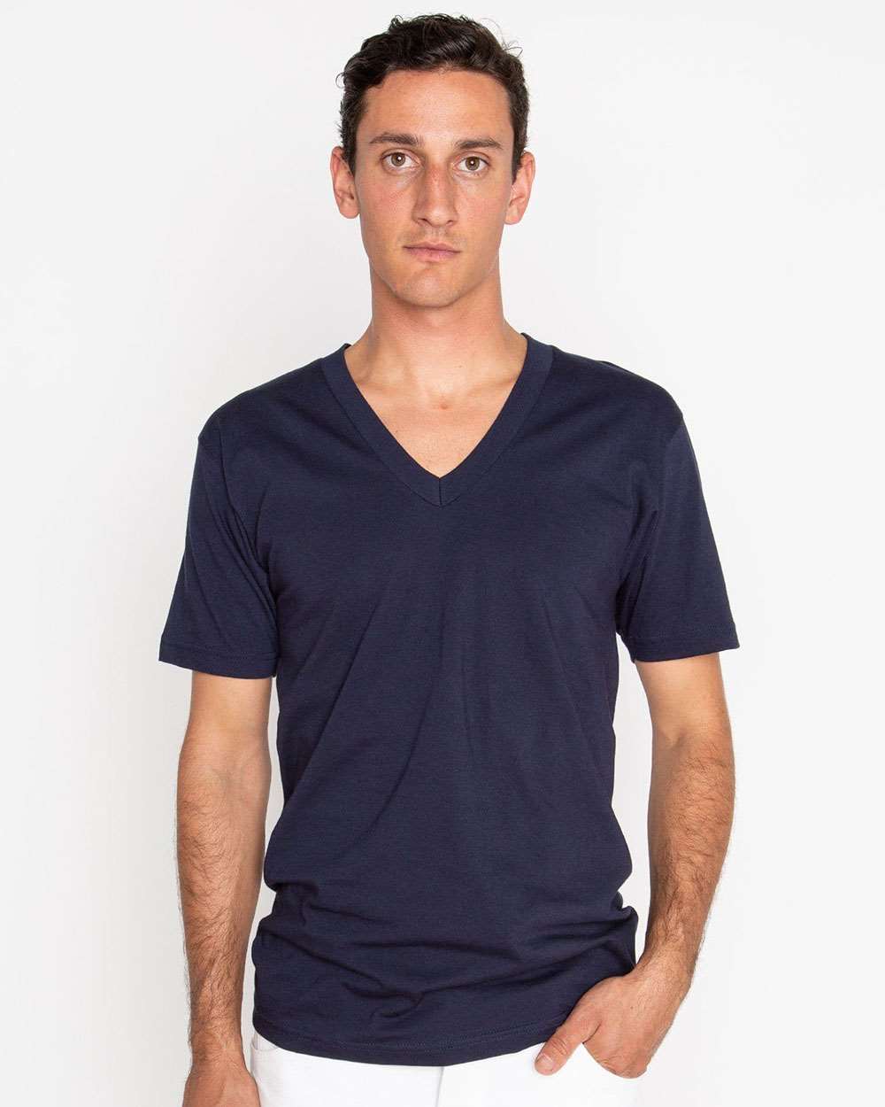 Los Angeles Apparel-24056-USA-Made Fine Jersey V-Neck T-Shirt - Image 10