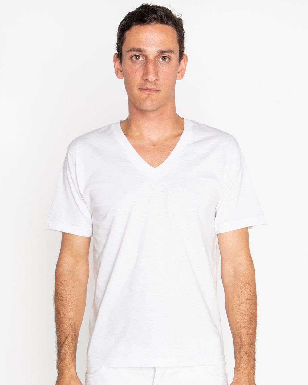 Los Angeles Apparel-24056-USA-Made Fine Jersey V-Neck T-Shirt - Image 14