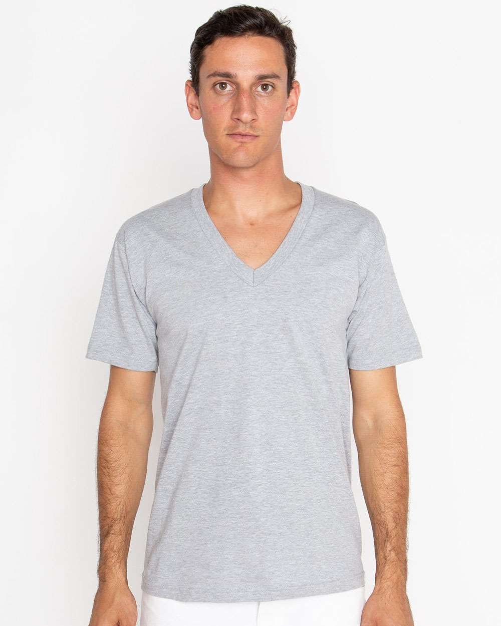 Los Angeles Apparel-24056-USA-Made Fine Jersey V-Neck T-Shirt - Image 5