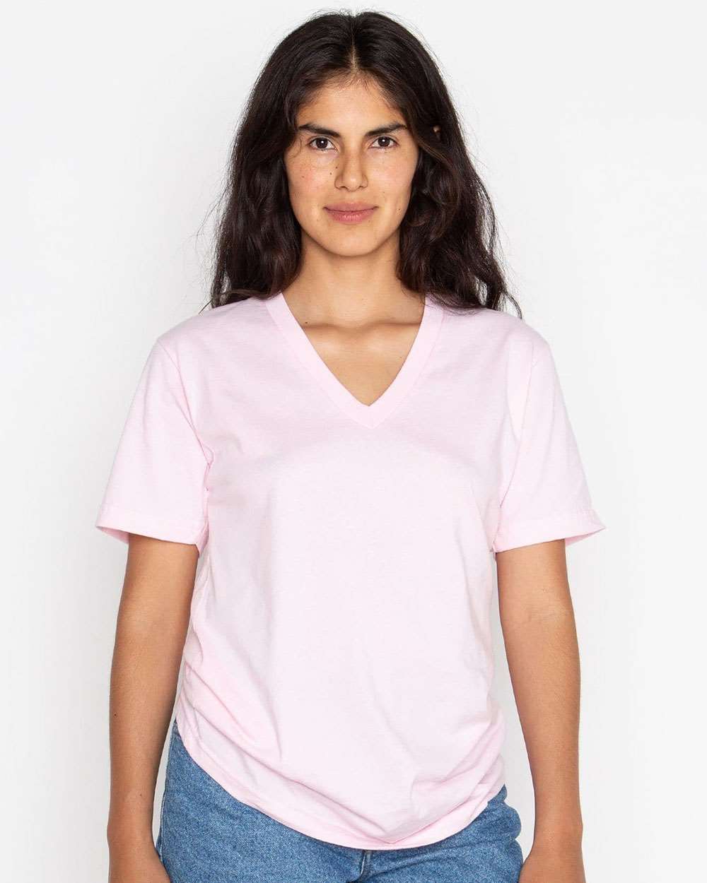 Los Angeles Apparel-24056-USA-Made Fine Jersey V-Neck T-Shirt - Image 8