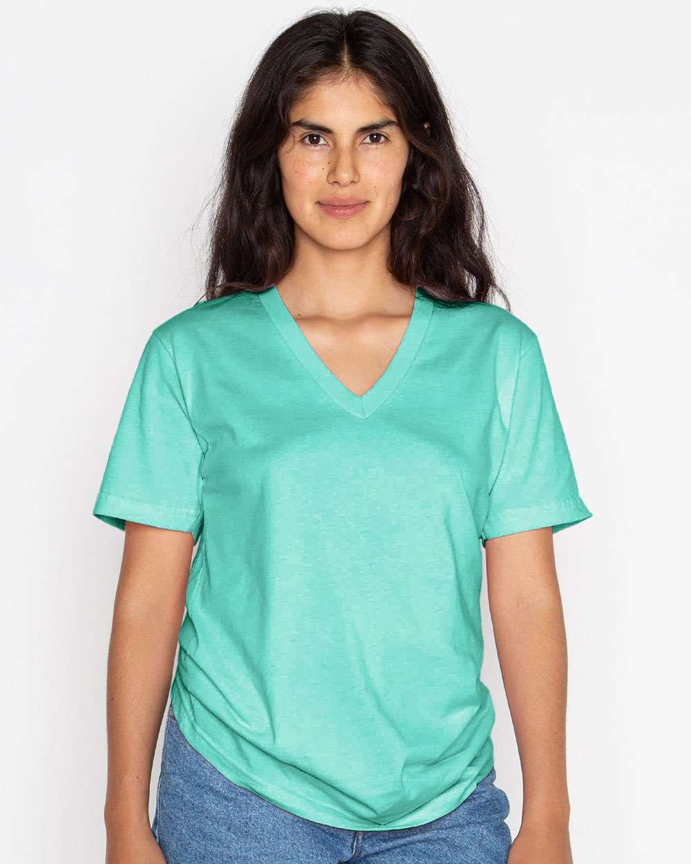 Los Angeles Apparel-24056-USA-Made Fine Jersey V-Neck T-Shirt - Image 9