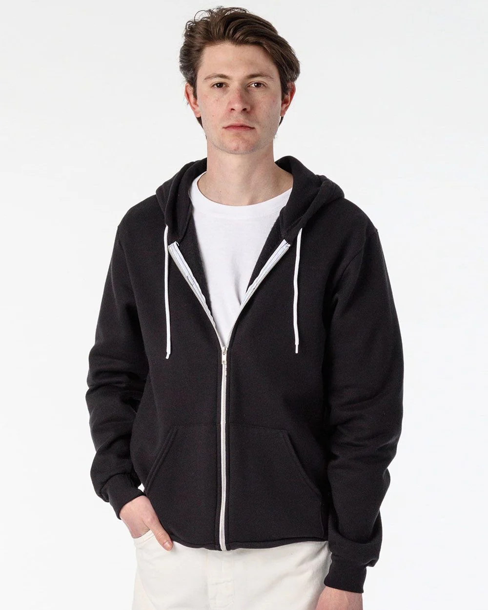 Los Angeles Apparel-F97-USA-Made Flex Fleece Full-Zip Hooded Sweatshirt - Image 2