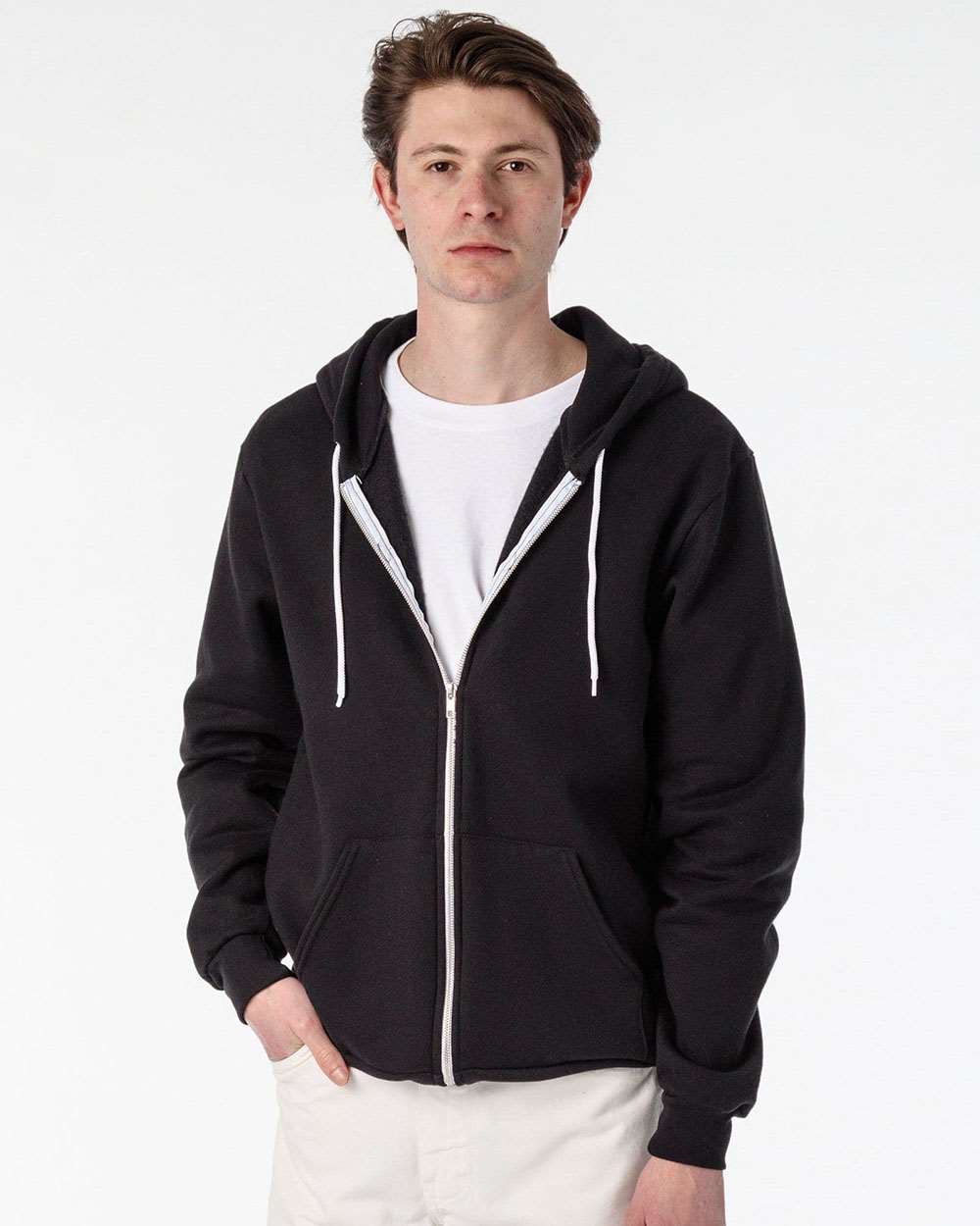 Los Angeles Apparel-F97-USA-Made Flex Fleece Full-Zip Hooded Sweatshirt - Image 3