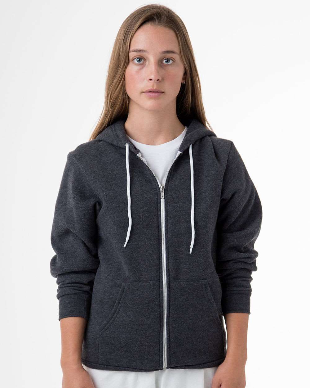 Los Angeles Apparel-F97-USA-Made Flex Fleece Full-Zip Hooded Sweatshirt - Image 4