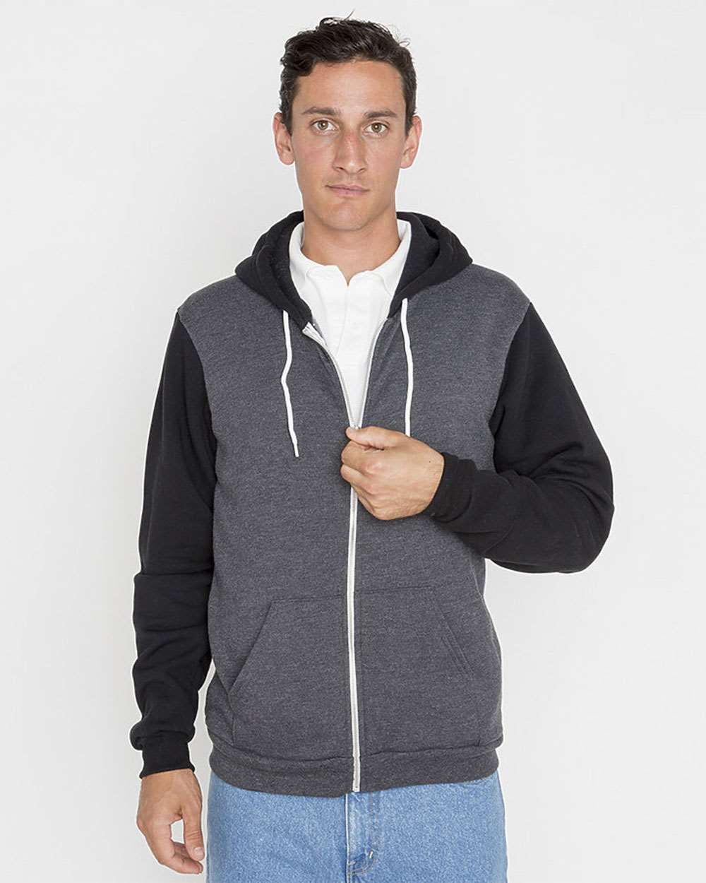 Los Angeles Apparel-F97-USA-Made Flex Fleece Full-Zip Hooded Sweatshirt - Image 5