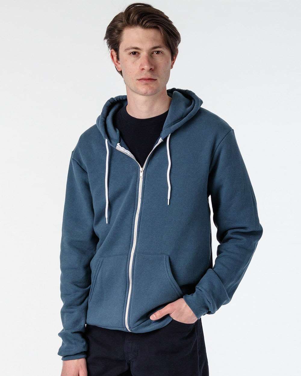 Los Angeles Apparel-F97-USA-Made Flex Fleece Full-Zip Hooded Sweatshirt - Image 8