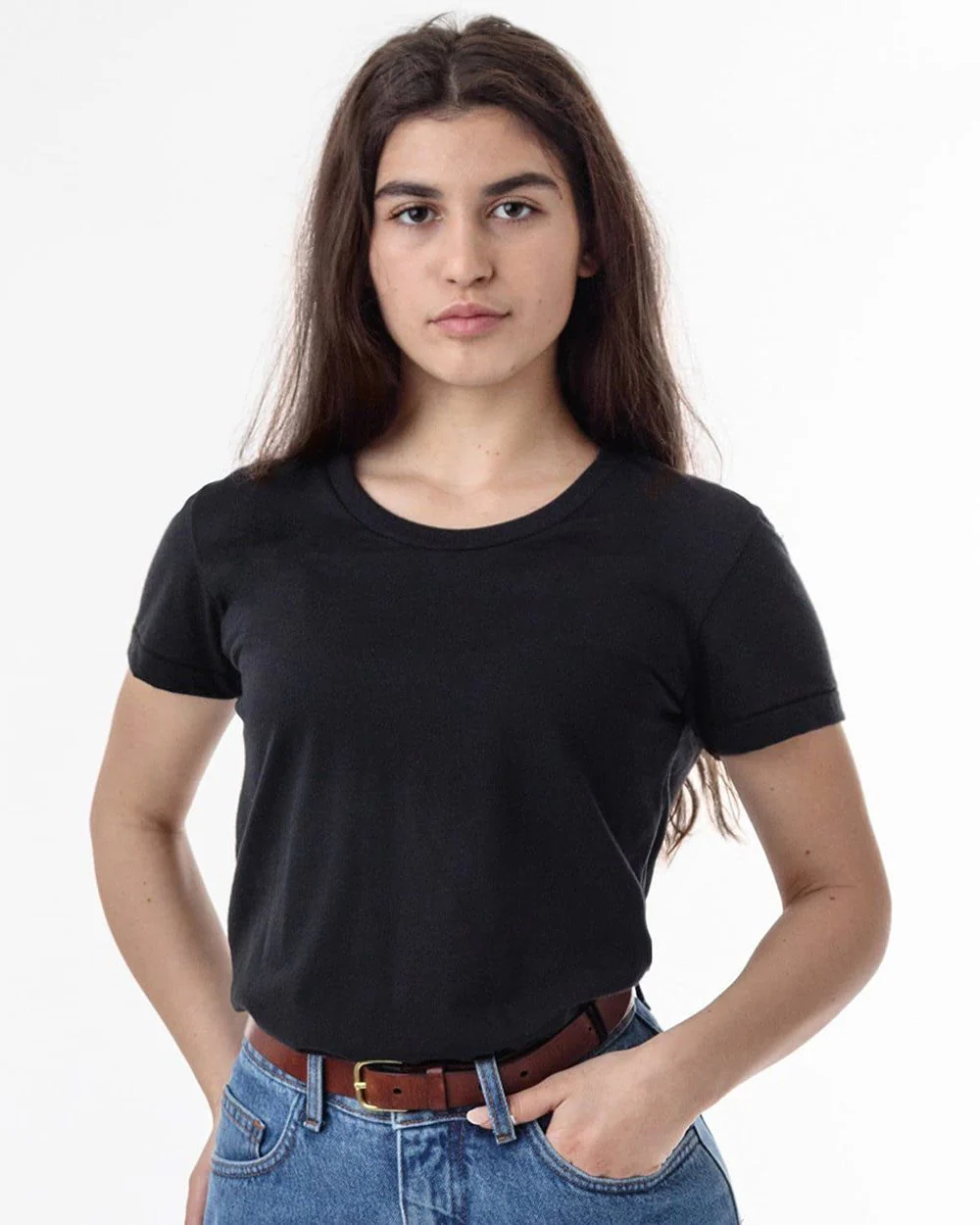 Los Angeles Apparel-FF3001-USA-Made Women's 50/50 T-Shirt - Image 2