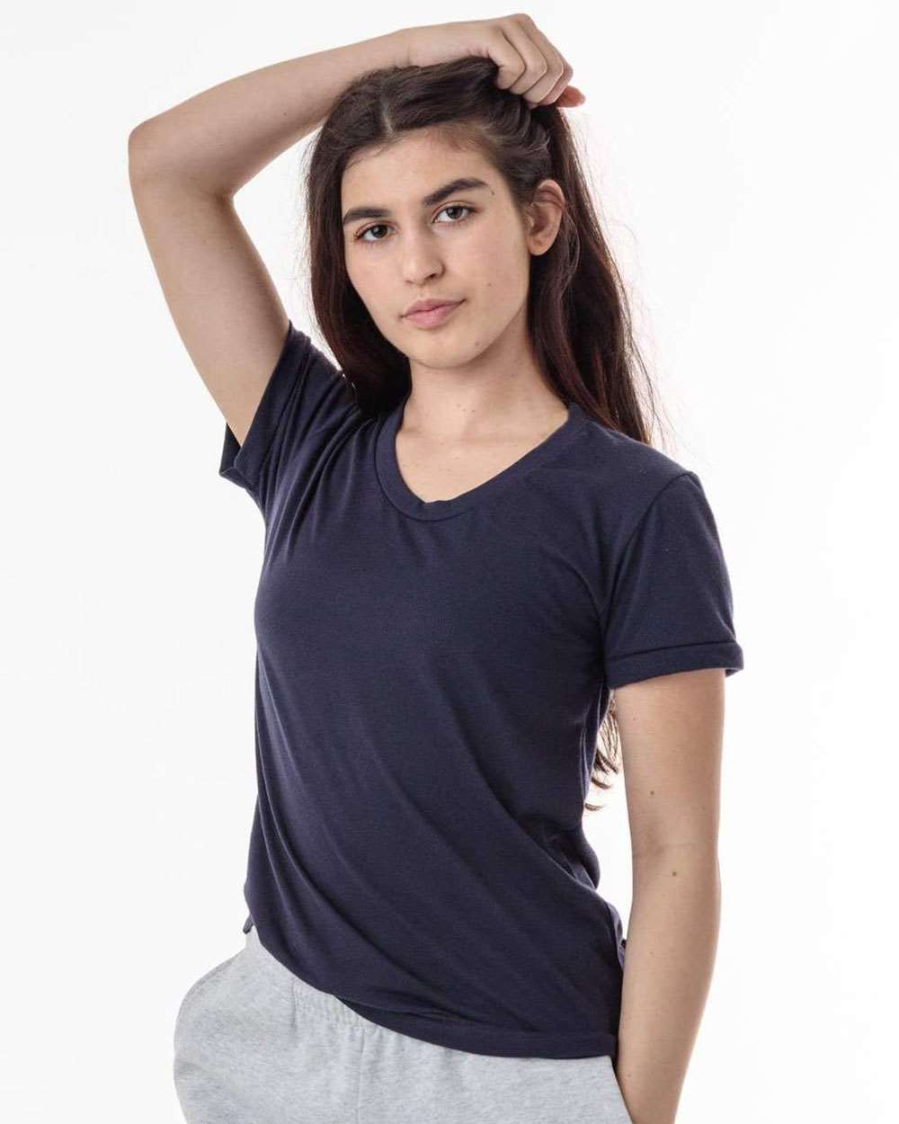 Los Angeles Apparel-FF3001-USA-Made Women's 50/50 T-Shirt - Image 7
