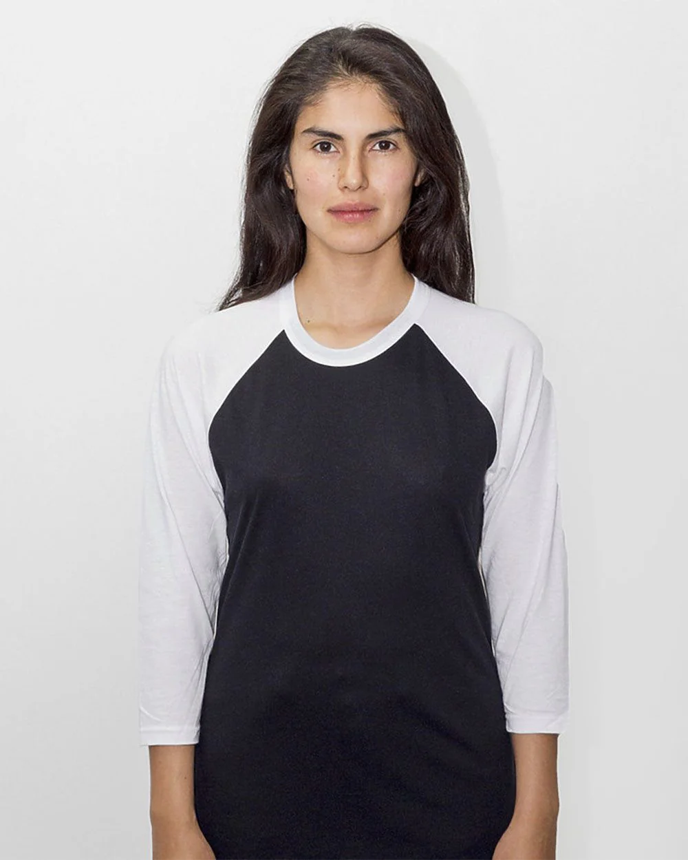 Los Angeles Apparel-FF53-USA-Made Three Quarter Sleeve Raglan Baseball T-Shirt - Image 2